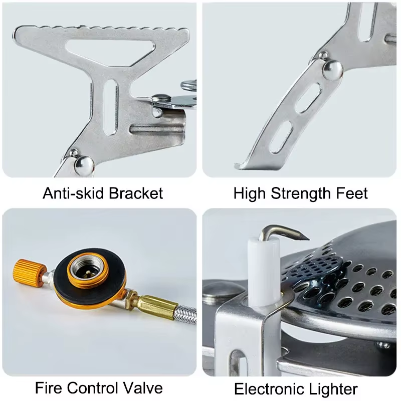 Kompakt 3000W Camping Gasbrænder – Sammenklappelig og Letvægt med Tænding - Image 5