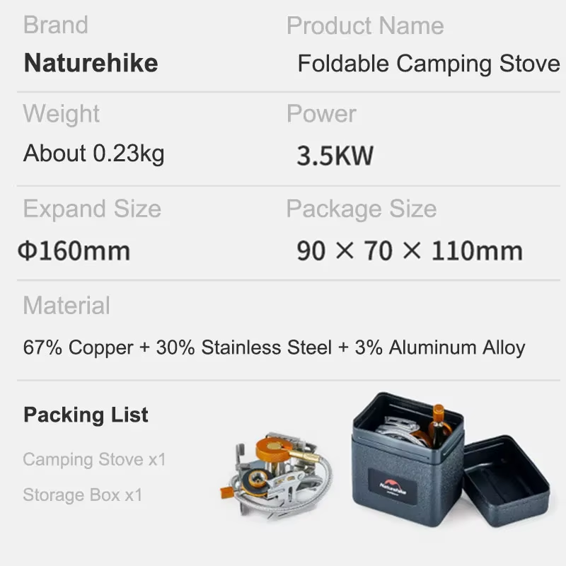 Kompakt 3000W Camping Gasbrænder – Sammenklappelig og Letvægt med Tænding - Image 6